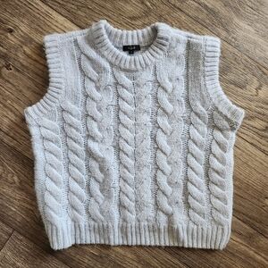 Rails Alexis Sky Blue Wool Sweater Vest Sleeveless Cable Knit Size Small